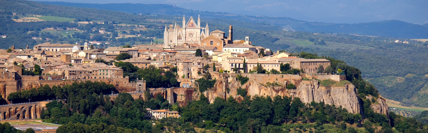 View of Orvieto with its cliffs and cathedral