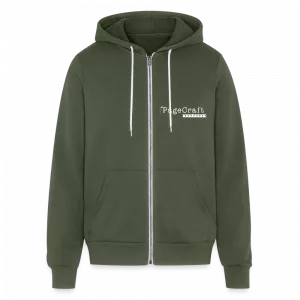 Bella + Canvas Unisex Full Zip Hoodie (white on dark)
