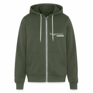 Bella + Canvas Unisex Full Zip Hoodie (white on dark)